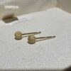 IMG_2665 18K Yellow Gold Ball Stud Earring,Brushed Gold,Solid Gold Ball Studs