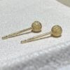 IMG_2686 18K Yellow Gold Ball Stud Earring,Brushed Gold,Solid Gold Ball Studs