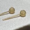 IMG_2687 18K Yellow Gold Ball Stud Earring,Brushed Gold,Solid Gold Ball Studs