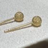 IMG_2687 18K Yellow Gold Ball Stud Earring,Brushed Gold,Solid Gold Ball Studs