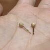 IMG_2690 18K Yellow Gold Ball Stud Earring,Brushed Gold,Solid Gold Ball Studs
